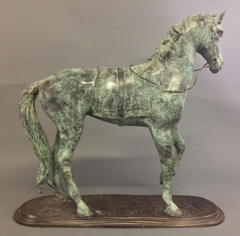 Appraisal: Reproduction Faux Bronze Equine Statue Reproduction faux bronze equine statue