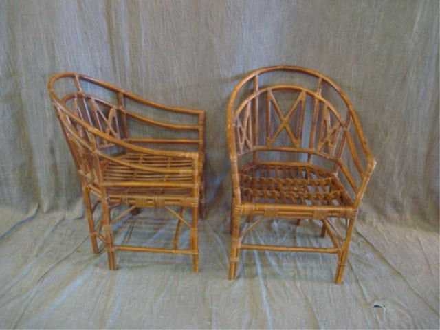 Appraisal: Pair of Cane Arm Chairs Dimensions x x