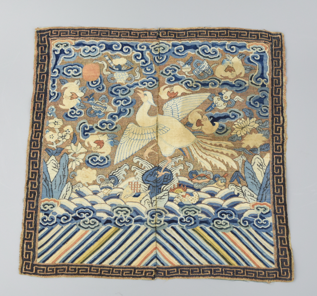 Appraisal: CHINESE OFFICIAL BUZI QING DYNASTY Made of gold and silk