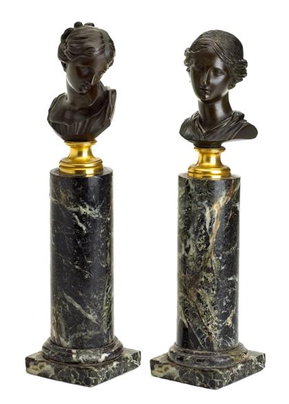 Appraisal: After Francois Dusquesnoy - pair of female heads th century