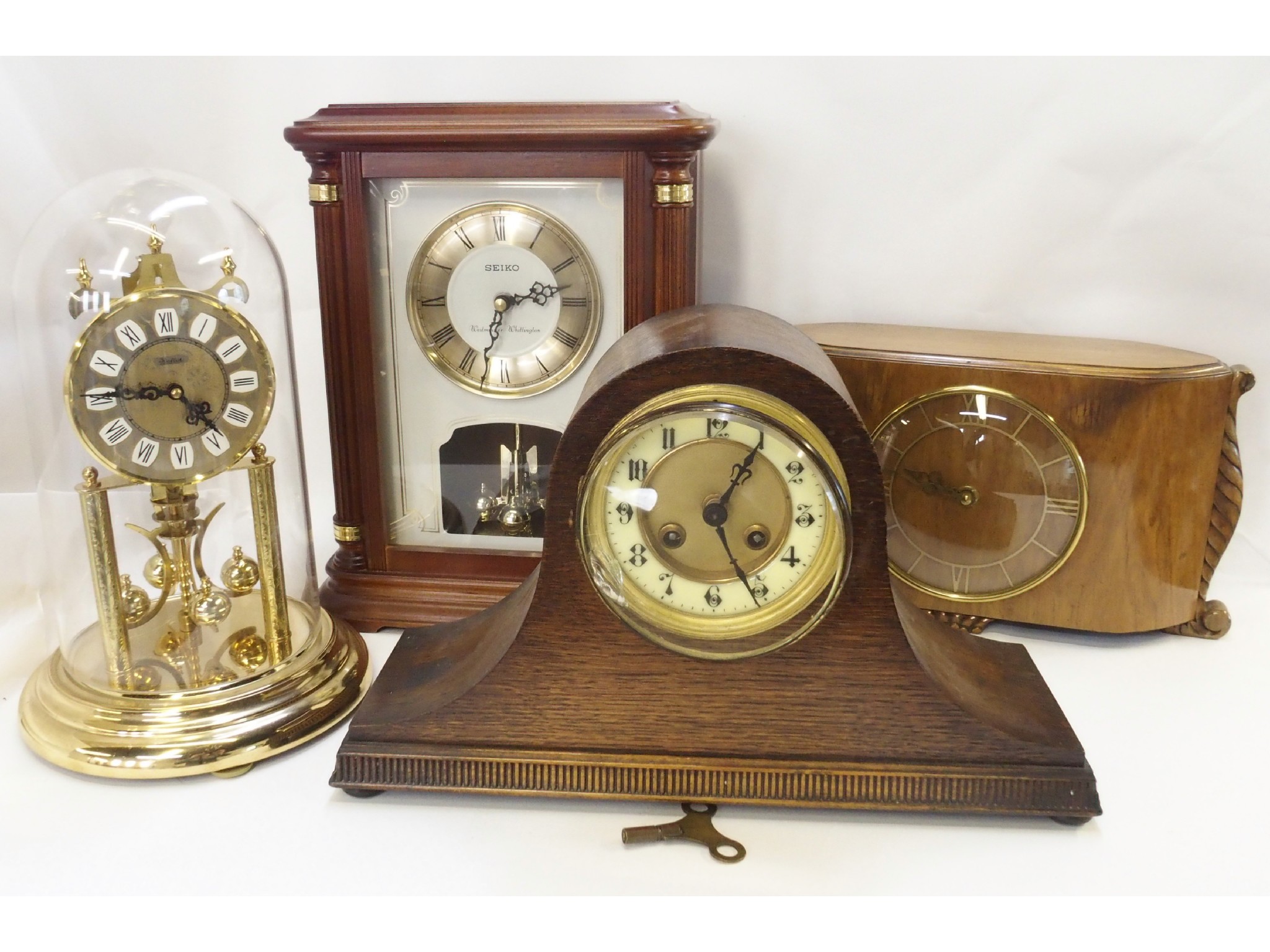 Appraisal: Four mantle clocks one marked Seiko another Haller