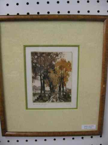 Appraisal: Roger Hebbelinck Drypoint Etching''Canel de Burges'' image '' x ''