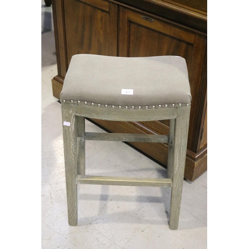 Appraisal: Painted rectangular stool with studded upholstery approx cm H x