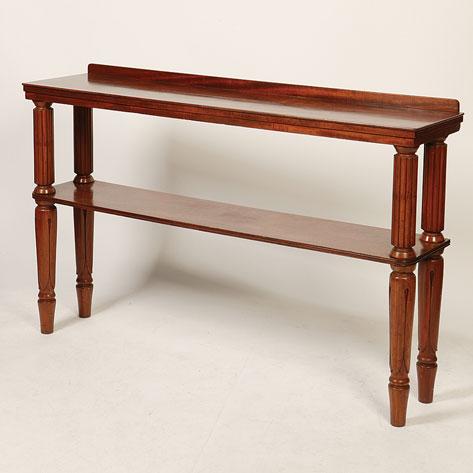 Appraisal: A WILLIAM IV MAHOGANY TWO TIER DUMB WAITER the rectangular