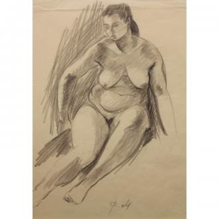 Appraisal: Philip Maliavin Russian - Female nude Charcoal on paper Bears