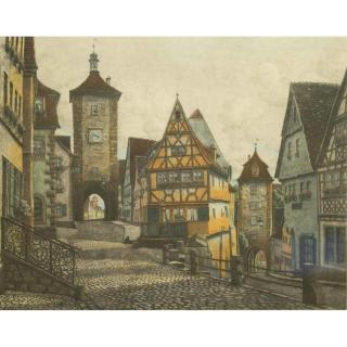 Appraisal: Ernst Geissendorfer Framed Ernst Geissendorfer - Color Etching Titled lower