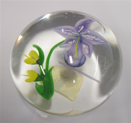 Appraisal: Randall Grubb 'Orchid bouquet' paperweight dated