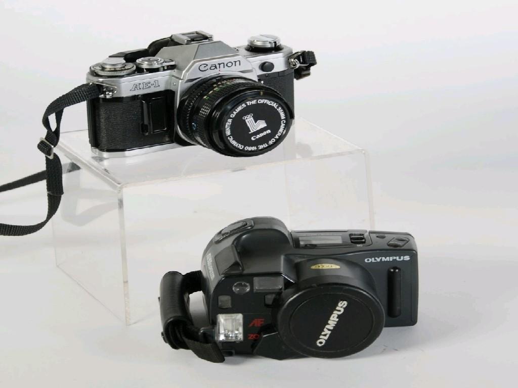 Appraisal: CANON AE- CAMERA serial No also AN OLYMPUS AZ- Superzoom