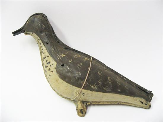 Appraisal: An E th C Painted Tin Decoy a folding plover