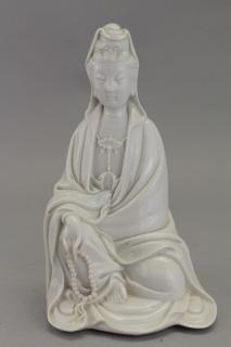 Appraisal: Chinese Blanc De Chine Seated Guanyin Chinese Blanc De Chine