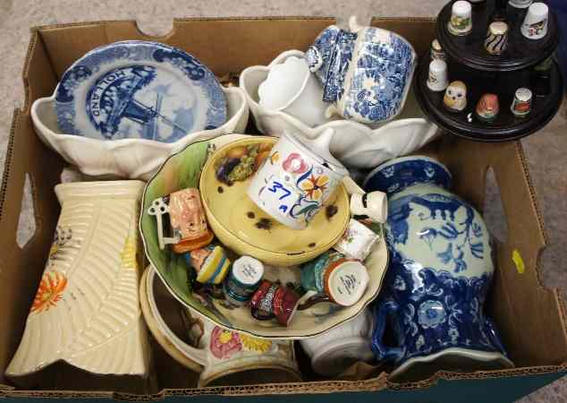 Appraisal: Tray lot comprising of Belleek Liffey Vase retired Woods Limited