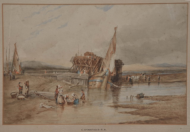 Appraisal: A TH CENTURY ENGLISH WATERCOLOUR of a Garrison prison ship