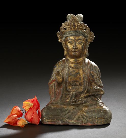 Appraisal: Chinese Cast-Bronze Figure of Guanyin Ming Dynasty - or later