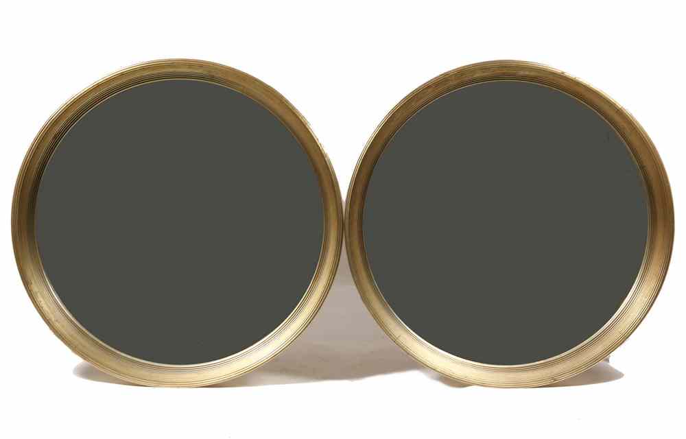 Appraisal: MIRRORS - Pair of Vintage Italian Deco Hall Mirrors International