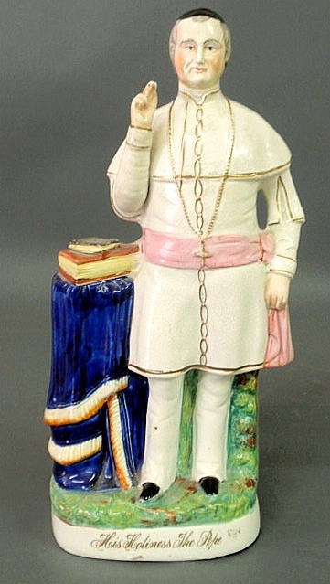 Appraisal: Large Staffordshire figure of His Holiness the Pope h