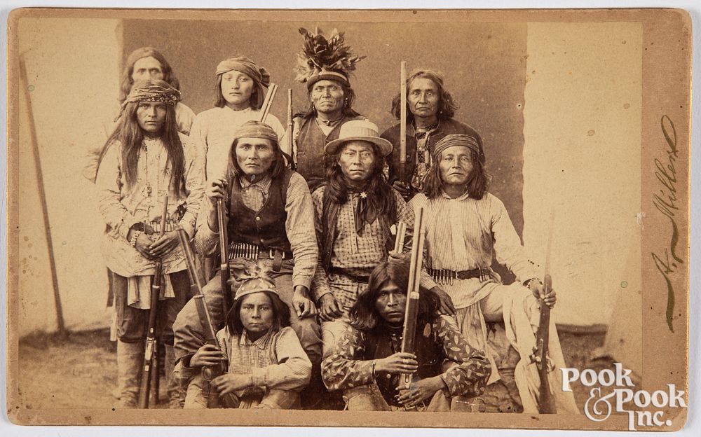 Appraisal: Native American Indian photo Al-Che-Say Native American Indian oversized cabinet