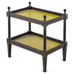 Appraisal: A Black Painted and Parcel Gilt Two-Tier Side Table Height