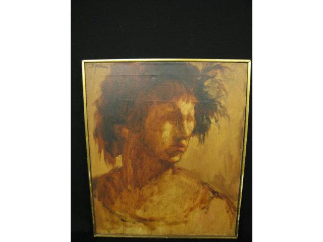 Appraisal: Richard Segalman Oil of a Young Man well listed artist