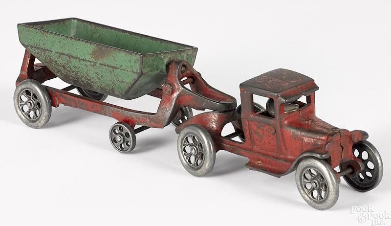 Appraisal: Arcade cast iron truck Arcade cast iron truck with side