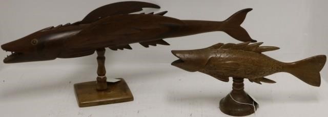 Appraisal: CARVED WOODEN PITCAIRN ISLAND FISH EARLY THC ONE IS SIGNED