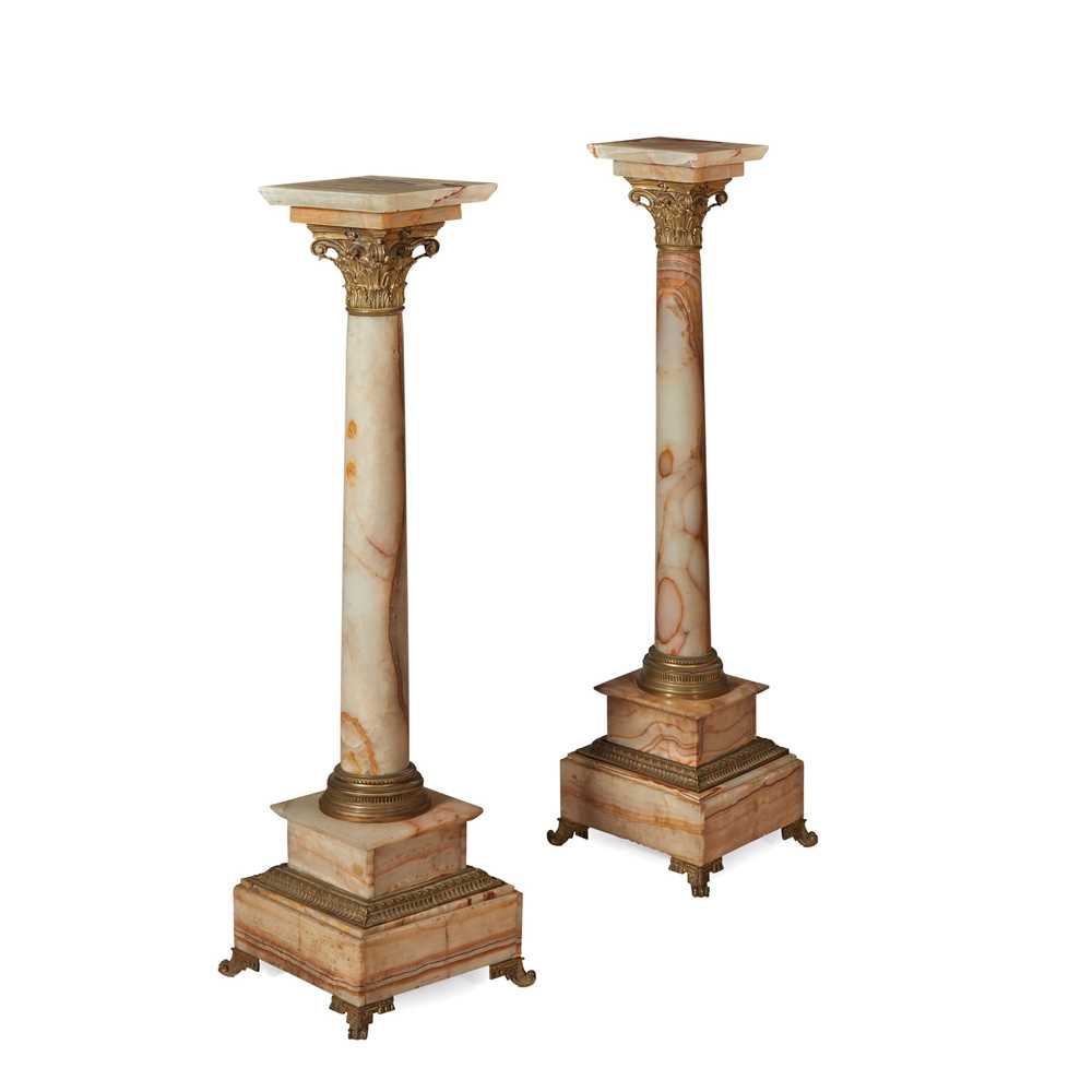 Appraisal: PAIR OF FRENCH ONYX AND GILT METAL PEDESTALS LATE TH