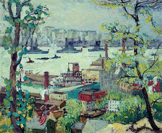 Appraisal: RICHARD HAYLEY LEVER American - Hudson River From Fort Lee