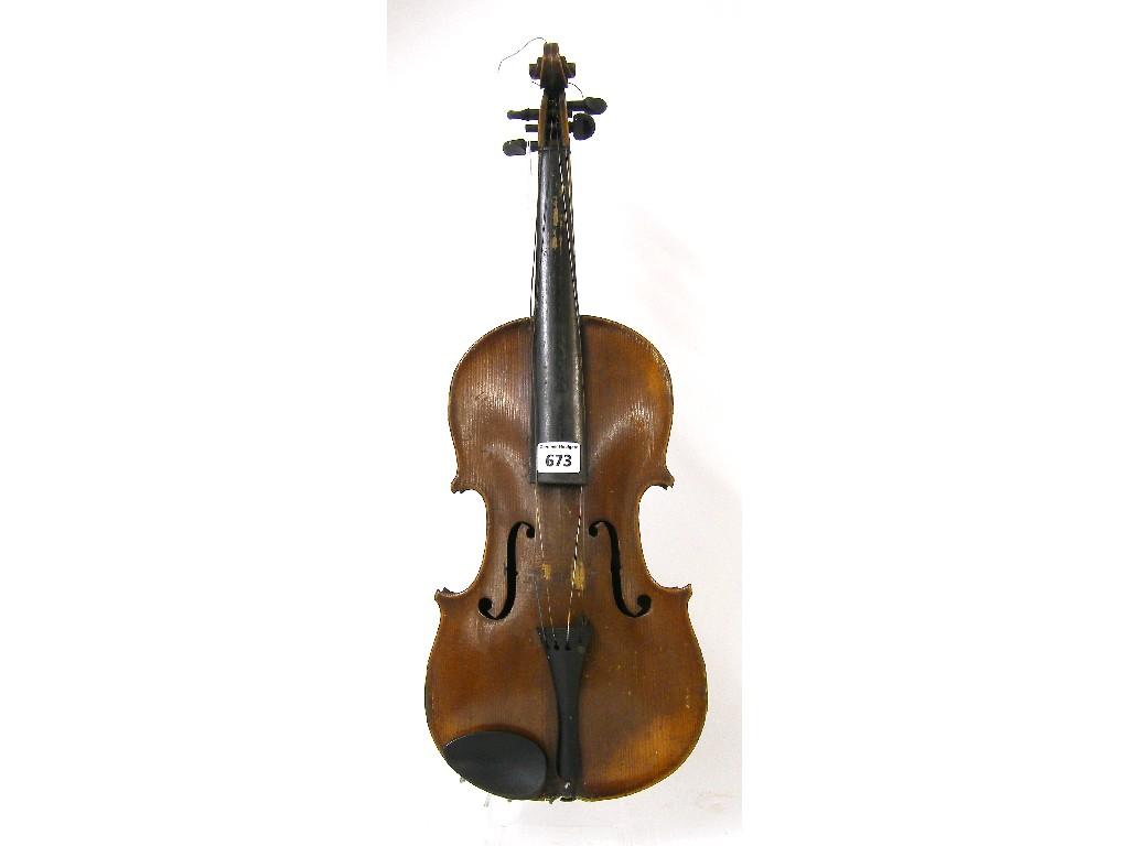 Appraisal: Early th century French Mirecourt violin cm