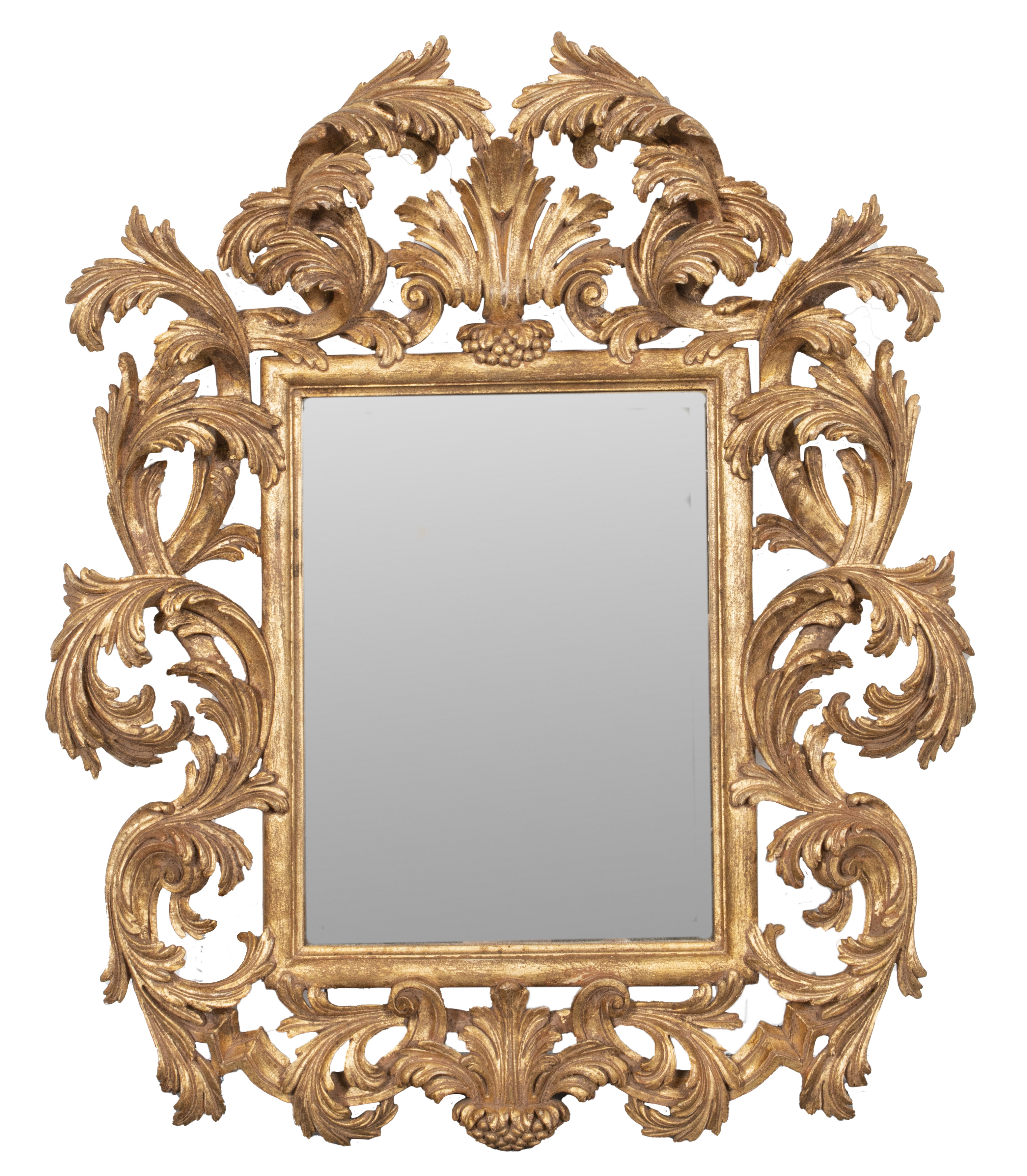 Appraisal: FLORENTINE ROCOCO STYLE CARVED GILTWOOD MIRROR Italian Florentine Rococo style