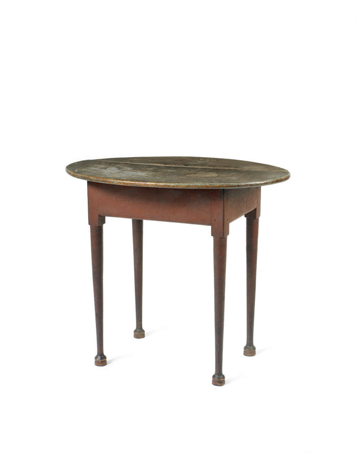 Appraisal: DIMINUTIVE NEW ENGLAND COUNTRY MAPLE AND PINE OVAL TEA TABLE