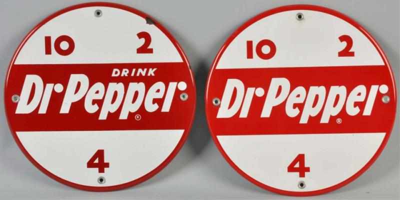 Appraisal: Lot of Porcelain Dr Pepper Signs s to s The