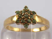 Appraisal: A carat gold green garnet ring size N gms