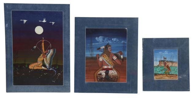 Appraisal: lot of Unframed acrylic paintings on canvas board signed lower