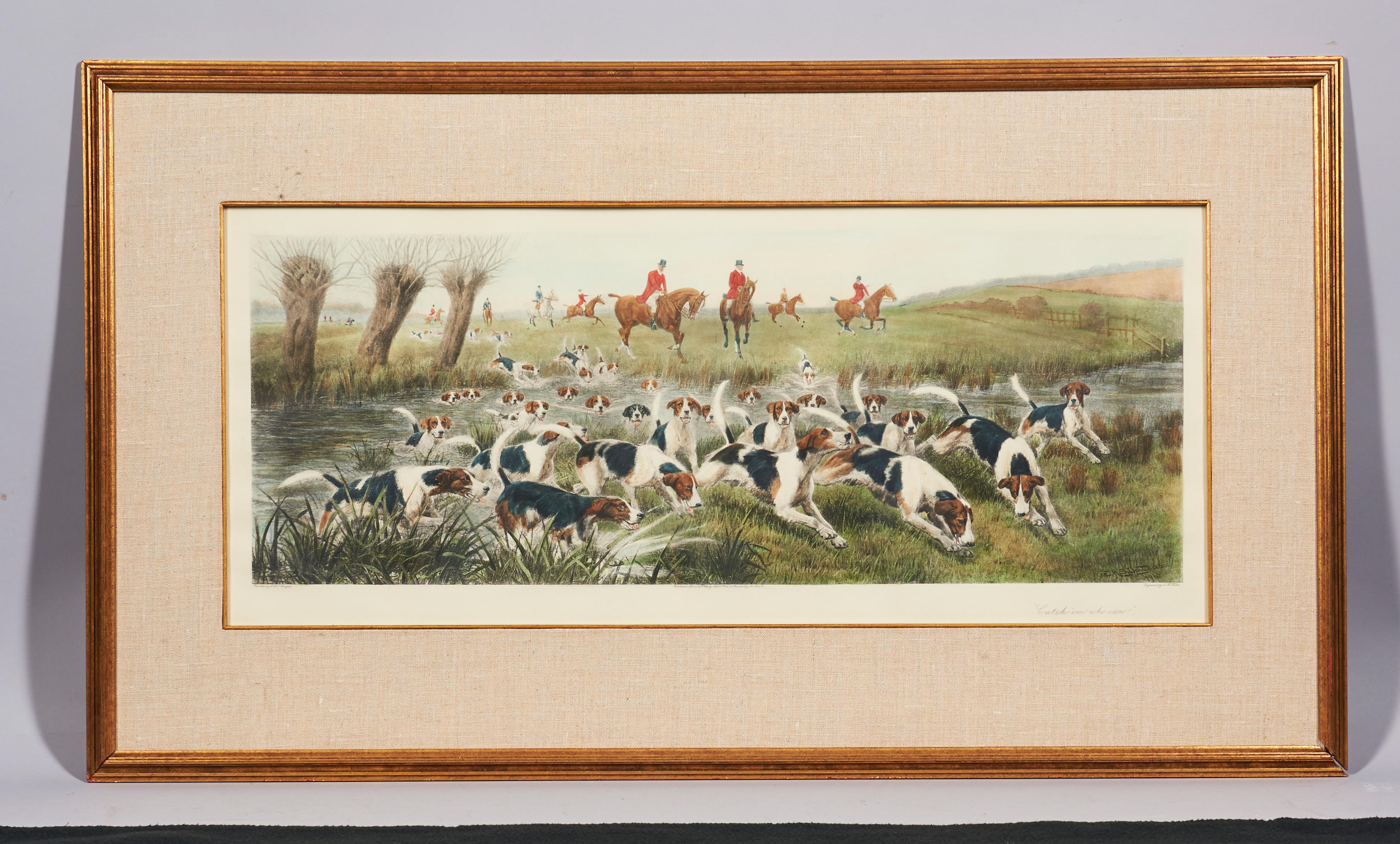 Appraisal: GROUP OF DOG LITHOGRAPHS AND PAINTINGS including one depicting dog