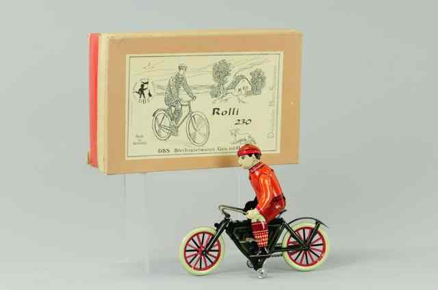 Appraisal: MOTORCYCLE TOY German contemporary working wind up example unused lithographed