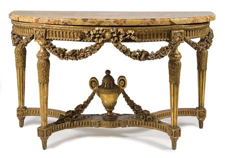 Appraisal: Louis XVI Style Gilt-Wood Console Estimate -