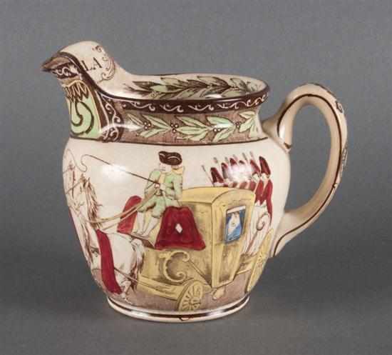 Appraisal: Buffalo pottery transferware pitcher in the ''Cinderella'' pattern Estimate -