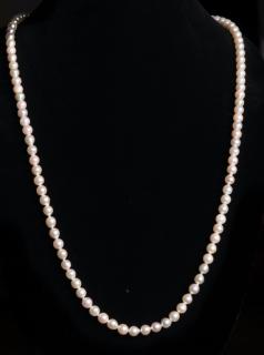 Appraisal: Pearl Necklace mm freshwater pearls knotted in between with k