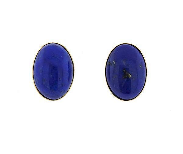 Appraisal: K Gold Lapis Stud Earrings METAL K gold GEMSTONES oval