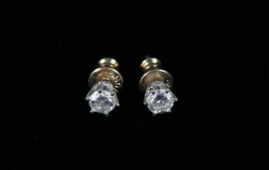 Appraisal: PAIR WHITE GOLD AND DIAMOND STUD EARRINGS Each with brilliant-cut