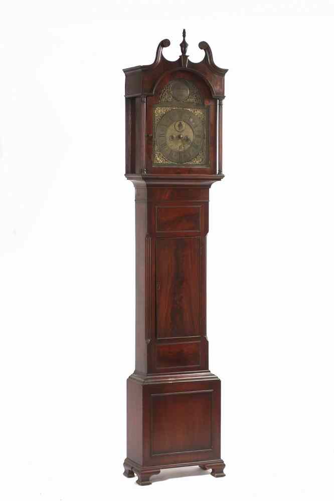 Appraisal: ENGLISH TALL CASE CLOCK - Walnut -Day Time and Strike