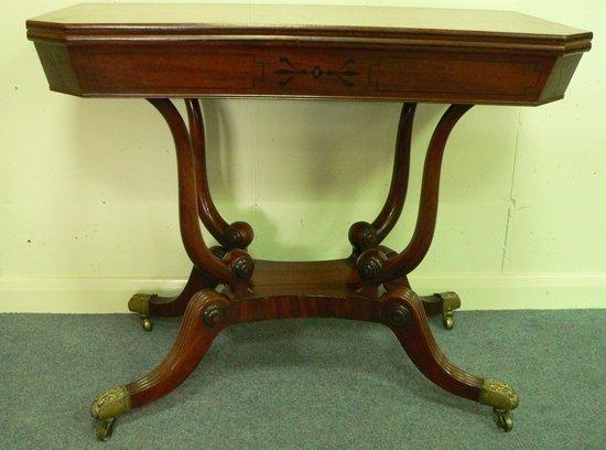 Appraisal: An early Regency mahogany tea table the rectangular top with