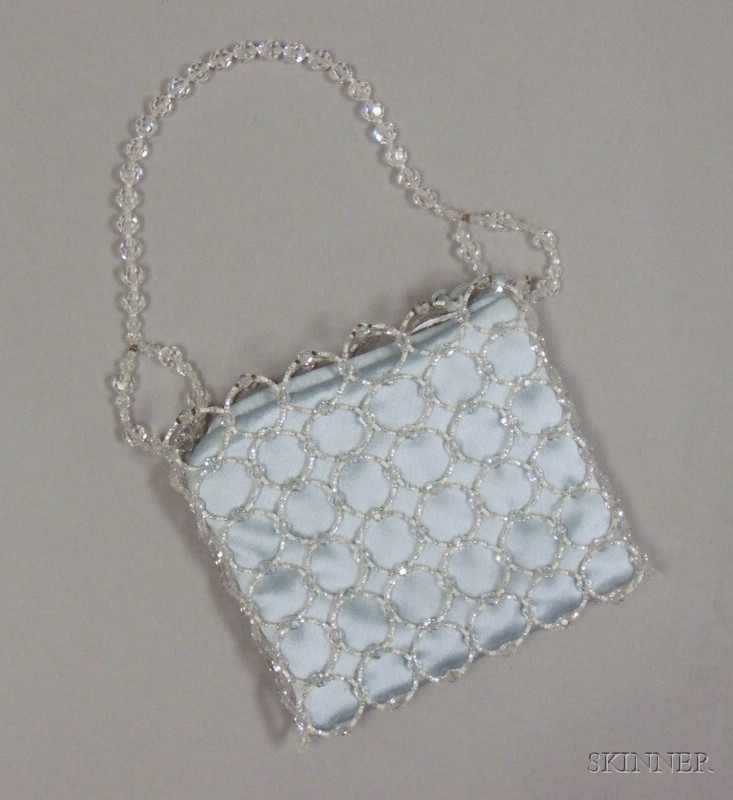 Appraisal: Daniel Swarovski Crystal and Blue Silk Evening Purse s labeled