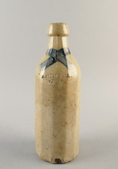 Appraisal: Cobalt Decorated Stoneware Bottle signed Steinmetz a very rare form