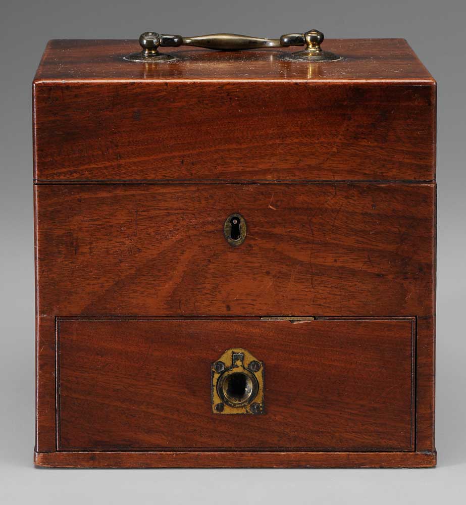 Appraisal: George III Traveling Apothecary British early th century mahogany case