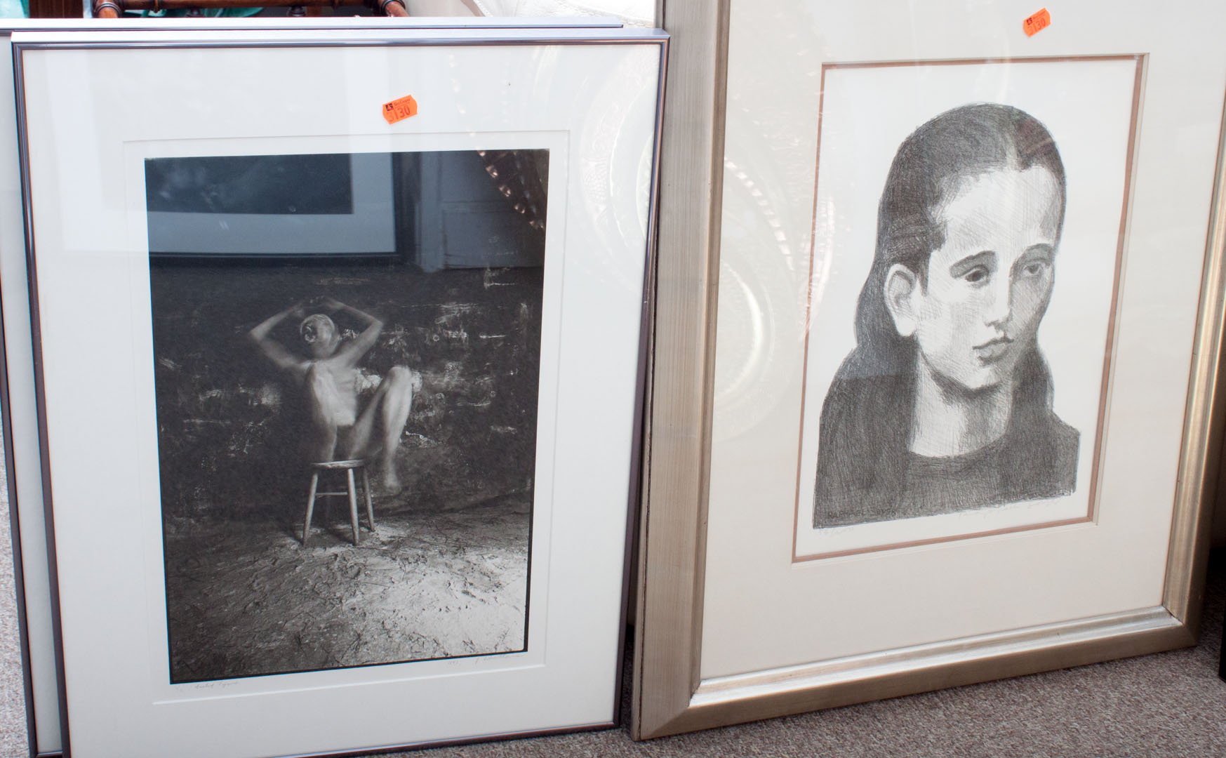 Appraisal: Seven framed photos and a drawing