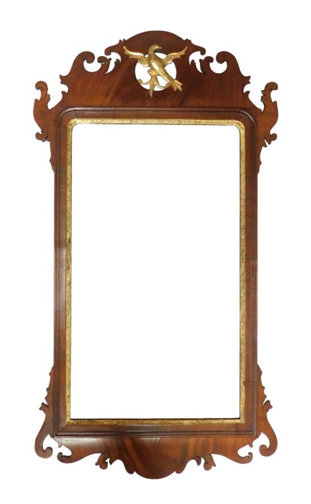 Appraisal: Chippendale wall mirror th th C mahogany and mahogany veneer