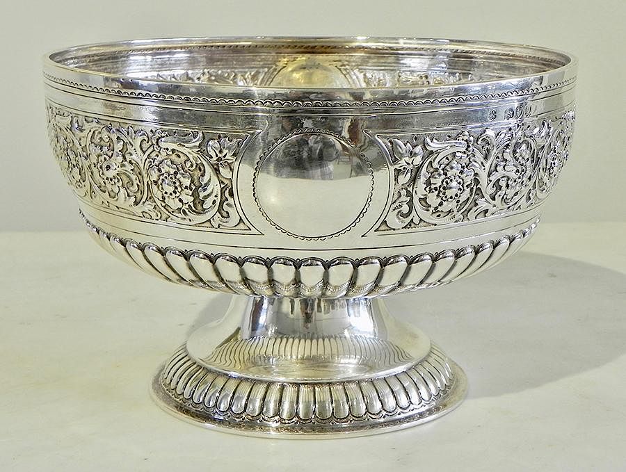 Appraisal: English Sterling Bowl English Sterling Bowl with wide floral band