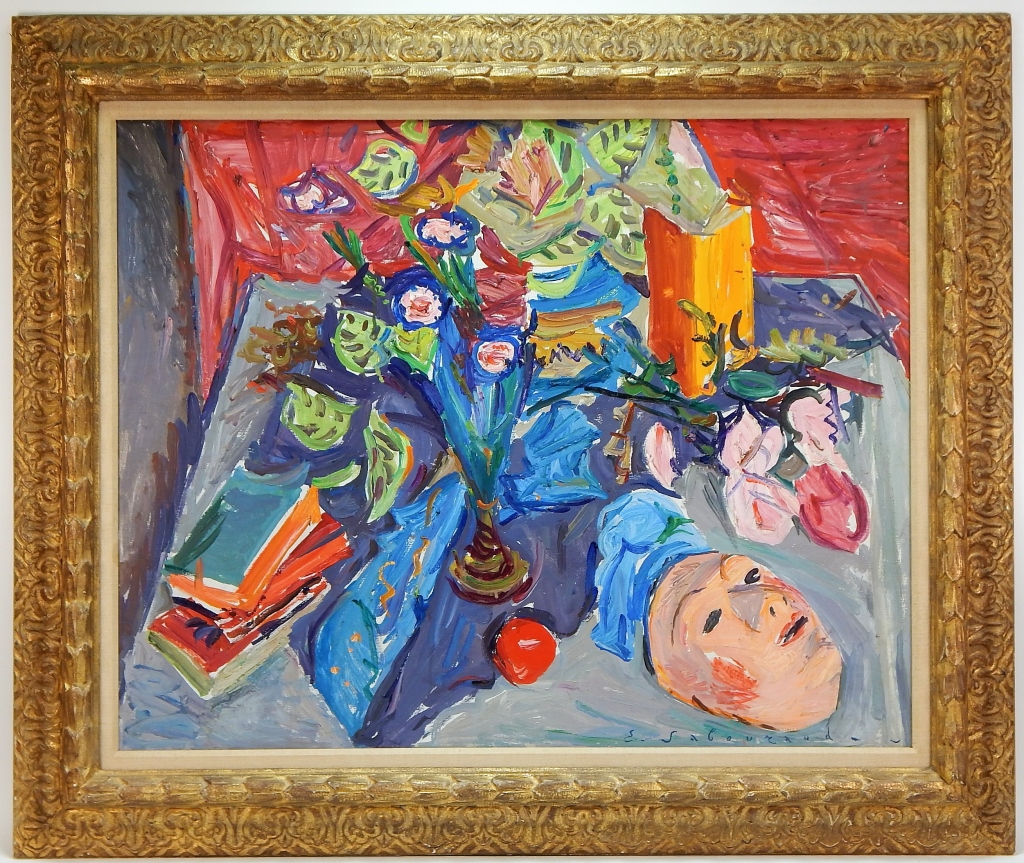 Appraisal: EMILE SABOURAUD MODERNIST STILL LIFE PAINTING France Morocco - Vivid