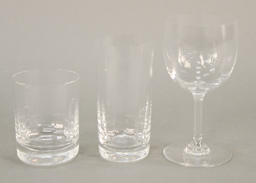 Appraisal: Baccarat crystal set of Montaigne Optic glasses to include ten