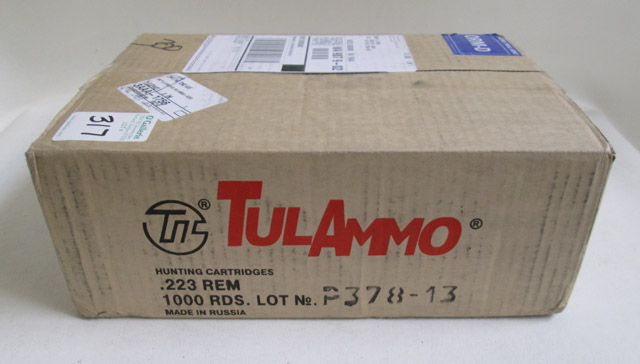 Appraisal: ROUND CASE OF TULAMMO HUNTING AMMUNITION grain FMJ steel case